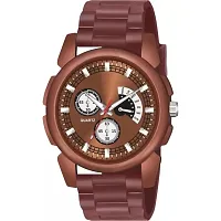 Stylish Brown Metal Analog Watches For Men-thumb1
