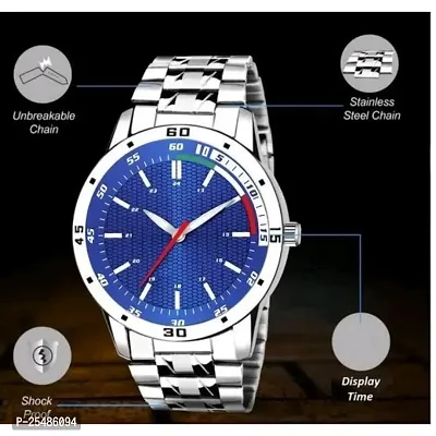 Medboo Tri Blue Dial Metal Men and Boys Watch-thumb0