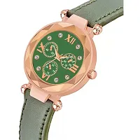 Medboo Green Leather Belt Meena Green Dial RL Girls and Women Analog Watch-thumb1