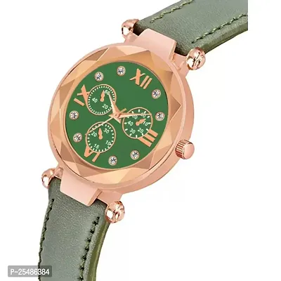 Medboo Green Leather Belt Meena Green Dial RL Girls and Women Analog Watch-thumb2