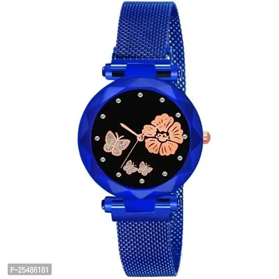 Medboo Blue Megnet Belt Bty Dial Blue Girls and Women Analog Watch-thumb2