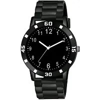 Stylish Black Metal Analog Watches For Men Watch With Bracelet-thumb1