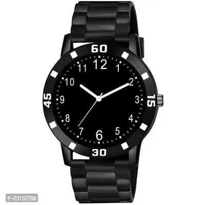 Stylish Black Metal Analog Watches For Men Watch With Bracelet-thumb2