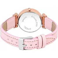 Medboo Black Star Dial Rose Rl Cash Leather Pink Belt Analog Women and Girls Watch-thumb3