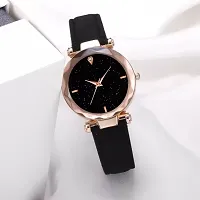 HRV BLACK DESIGNER LEATHER BELT Women WATCH-thumb1