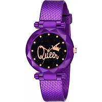 Medboo Queen Dial Purple Pu Meg Cash Girls and Women Analog Watch-thumb1