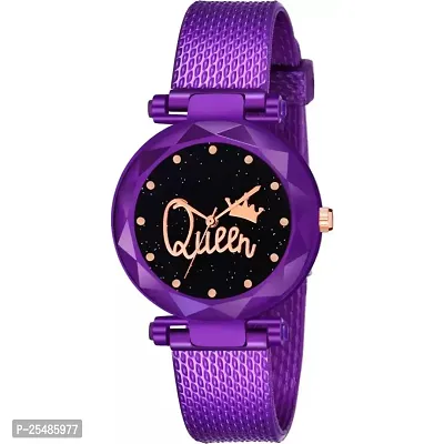 Medboo Queen Dial Purple Pu Meg Cash Girls and Women Analog Watch-thumb2