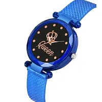 Medboo New Queen Dial Blue Pu Analog Women and Girls Watch-thumb1