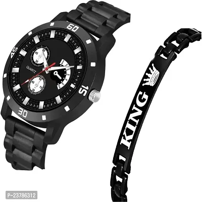 JMV Av Black  Dial With King Black Bracelet Men Pu Watch-thumb2