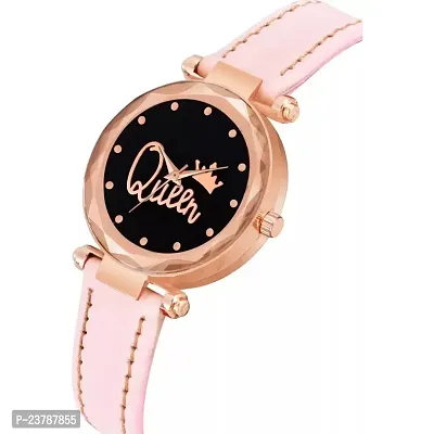 HRV Queen Dial Pink Leather Belt  Watch For Girls-thumb3