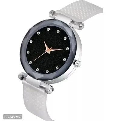 Medboo Diamond 12 Dial Silver Pu Meg Cash Girls and Women Analog Watch-thumb3