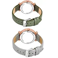 Medboo Black Birds Dial Green And Grey Leather Belt Analog Women and Girls Watch-thumb2