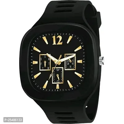 Medboo Black Square PU Men and Boys kids Watch-thumb2