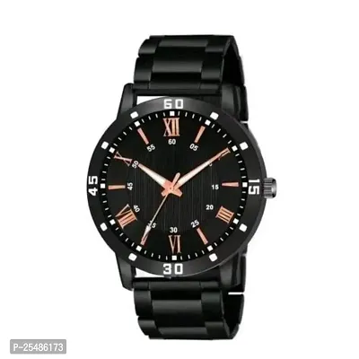 Medboo Black Copper Roman Dial Cash Bumper Pu Men And Boys Watch-thumb2