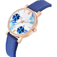 Medboo Blue Round Leather Belt Analog Women and Girls Watch-thumb2