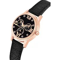 Medboo Meena Black Dial RL Rose Cash Black Leather Belt Women and Girls Watch-thumb1