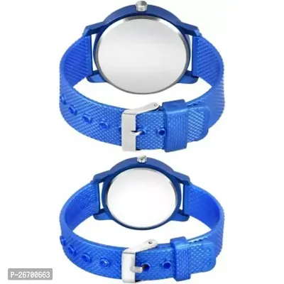 JMV Blue King+Queen Pu Couple Men And Women Watch-thumb3