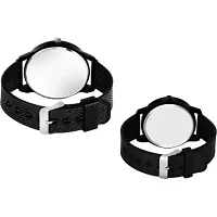 JMV Black Crono Pu Men And Women Couple Watch-thumb2