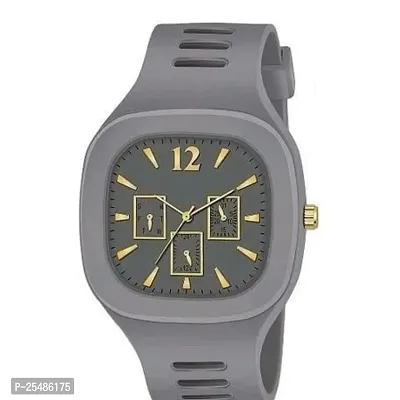 Medboo Grey Crono Square PU Men and Boys kids Watch-thumb2