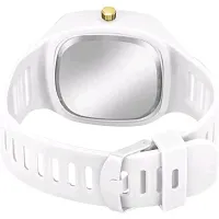 Medboo White Crono Sport New Square PU Men and Boys kids Watch-thumb3