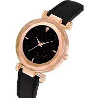 HRV BLACK DESIGNER LEATHER BELT Women WATCH-thumb2