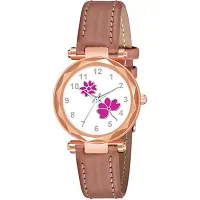 Medboo Pink Bty Dial Peach Leather Belt Rose Cash Girls and Women Analog Watch-thumb1