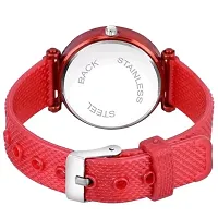 Medboo New Queen Dial Red Pu Analog Women and Girls Watch-thumb2