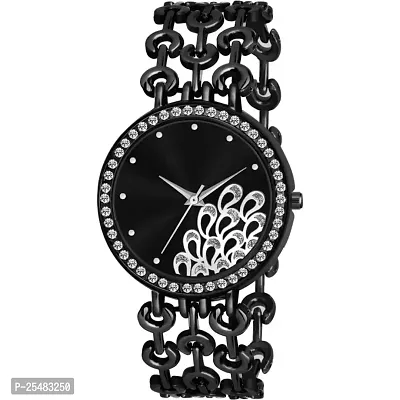 Medboo Black Peacock Three Line Belt  Girls and Women Watch-thumb2