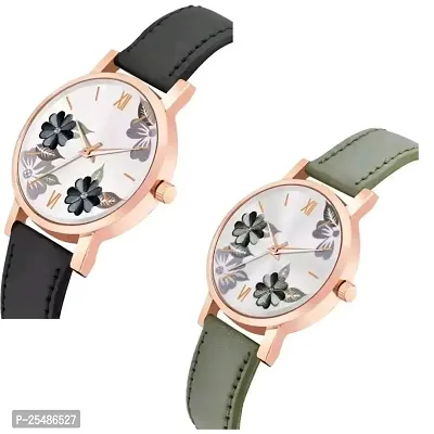 Medboo Bty Cash Black and Green Leather Blet Combo Women and Girls Watch-thumb2