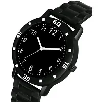 Stylish Black Metal Analog Watches For Men Watch With Bracelet-thumb2