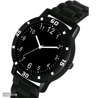 Stylish Black Metal Analog Watches For Men Watch With Bracelet-thumb3