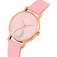 Medboo Chand Pink Dial Leather Pink Girls and Women Analog Watch-thumb2