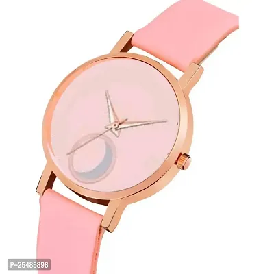 Medboo Chand Pink Dial Leather Pink Girls and Women Analog Watch-thumb3