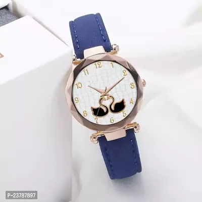 HRV Blue Slim Dial Leather Belt Women Watch  Girls-thumb3