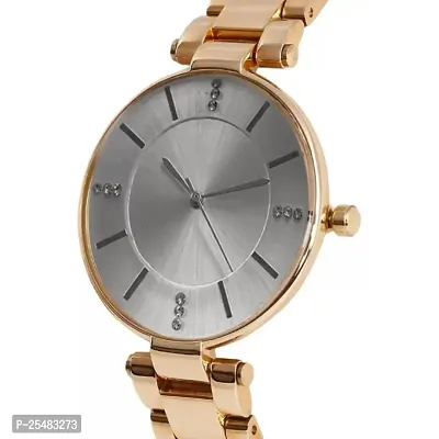 Medboo Silver Dial Rose Metal BD Belt Analog Girls and Women Watch-thumb3