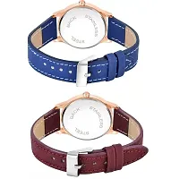 Medboo Black Roman Dial Blue and Brown Leather Belt Combo Women and Girls Watch-thumb2