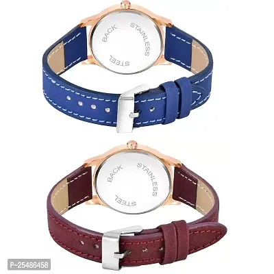 Medboo Black Roman Dial Blue and Brown Leather Belt Combo Women and Girls Watch-thumb3