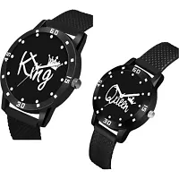 JMV Latest Pu Blet Black King Queen Watch Analog Watch-thumb1