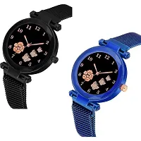 Medboo Black And Blue Megnet Combo Analog Women and Girls Watch-thumb1