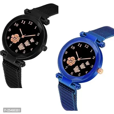 Medboo Black And Blue Megnet Combo Analog Women and Girls Watch-thumb2