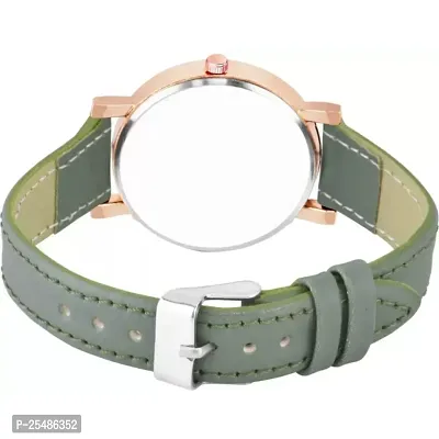 Medboo Green Round Leather Belt Analog Women and Girls Watch-thumb4