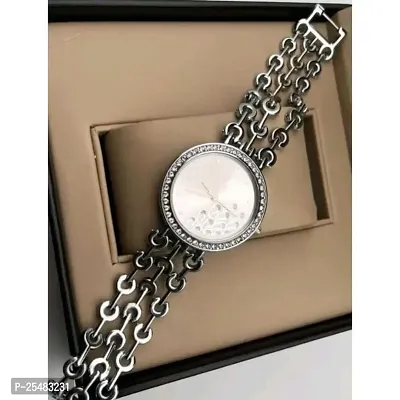 Medboo Silver Peacock Three Line Belt  Girls and Women Watch-thumb0