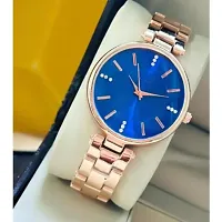 Medboo Blue Dial Rose Belt Analog Girls and Women Watch-thumb2