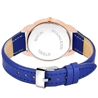 Medboo Queen Dial Rose Dimond Cash Blue Leather Girls and Women Analog Watch-thumb2