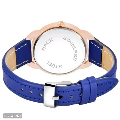 Medboo Queen Dial Rose Dimond Cash Blue Leather Girls and Women Analog Watch-thumb3