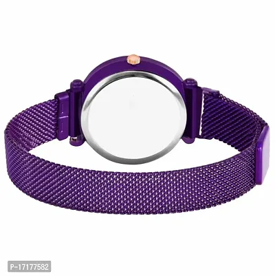 Purple magnetic belt white dial women fancy watch-thumb3