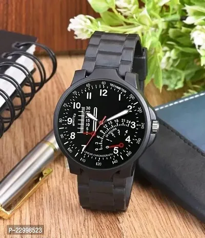 Curren Luxury new pu strap Quartz Chronograph Analogue Dark Black Men Casual Wrist Watch-thumb0