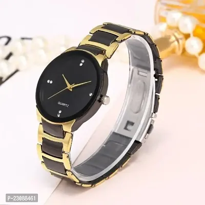 Stylish Luxury Round Shaped Analog Watch - For Men New Collection Gold Black Analog Analog Watch - For Men-thumb2