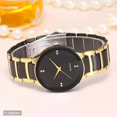 Stylish Luxury Round Shaped Analog Watch - For Men New Collection Gold Black Analog Analog Watch - For Men-thumb3