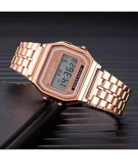 metal roz gold digital analog watch-thumb3
